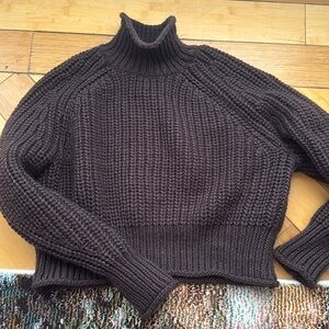 Chocolate brown turtleneck sweater